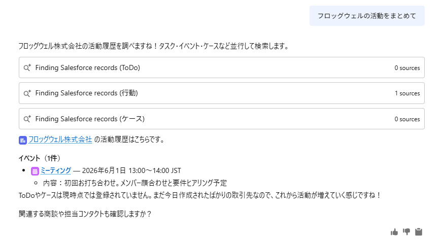 Salesforce内の各データをソースとして検索
