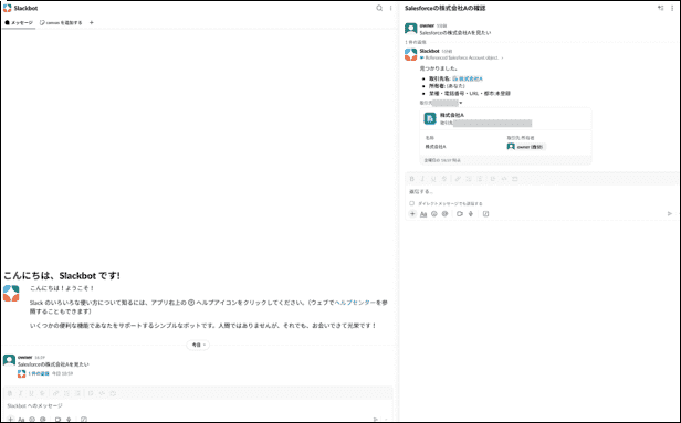 SlackbotからSalesforceの取引先レコードを取得