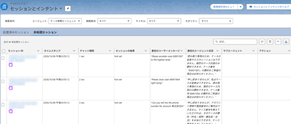 Testing Centerで発生したセッションを「未処理セッション」で確認