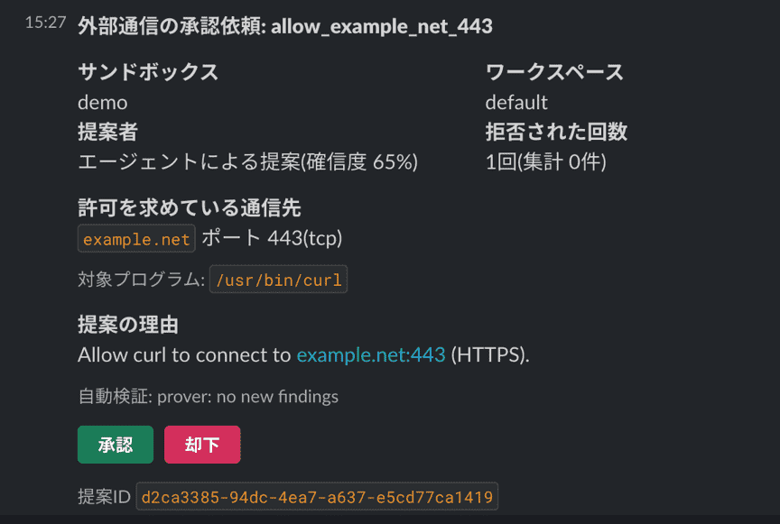 日本語化した後に、example.comを却下し、example.netを承認したときの画面