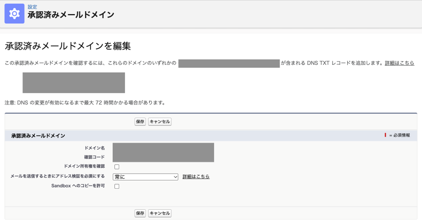 確認コードをDNSに登録し、所有権を確認する