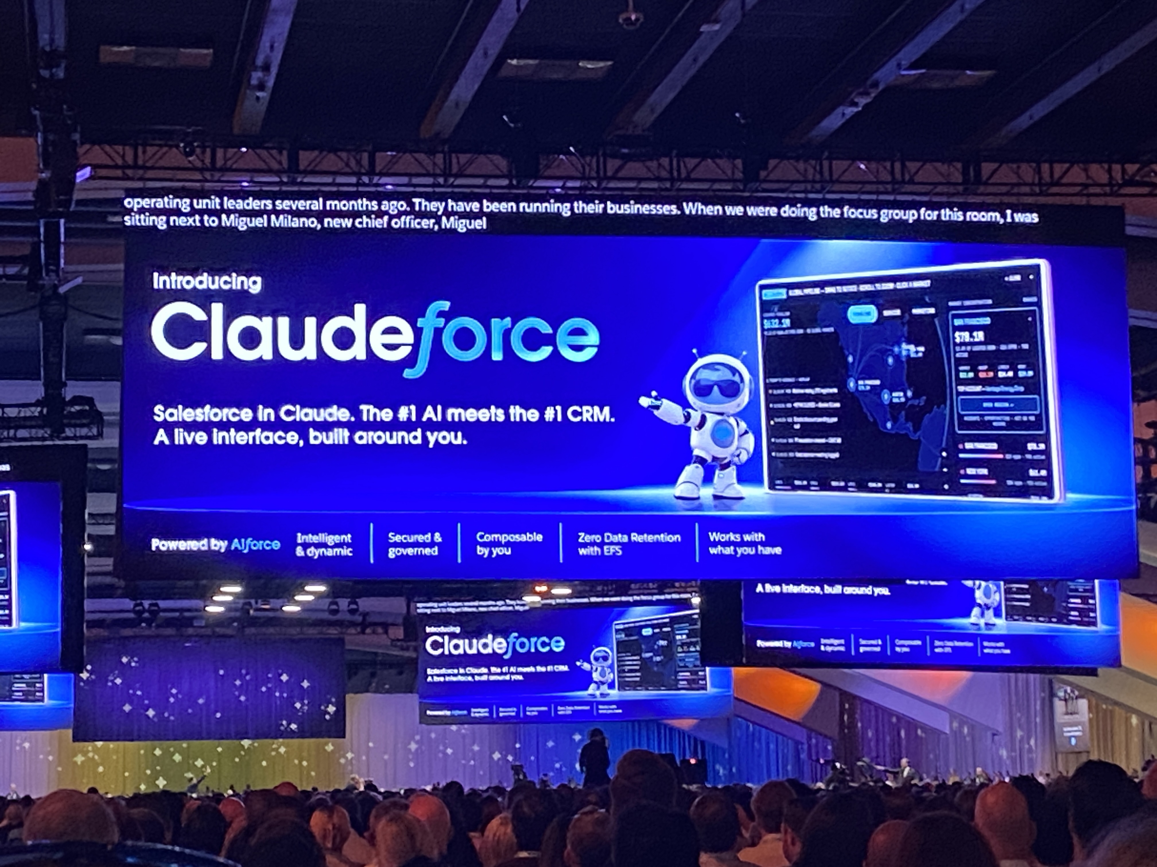 Dreamforce 2026 基調講演で発表されたClaudeforceのメインスライド